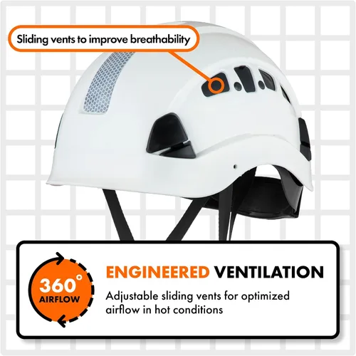 Miniatura 7 de Casco Protector Defender Safety H1 con Visera ANSI Z89.1 Blanco