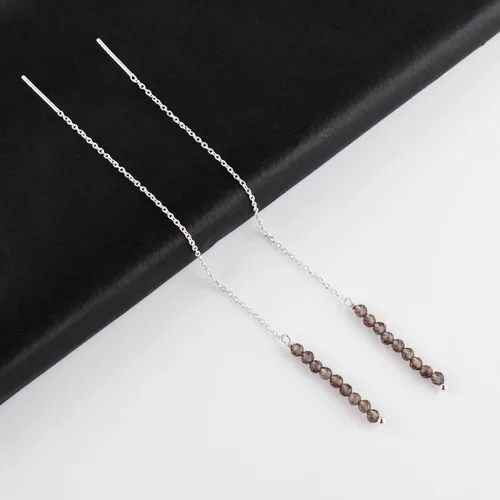 Miniatura 4 de Aretes delicados de piedra auténtica, piedras preciosas tanzanita, joyería minimalista, aretes colgantes, chapados en plata, piedras natales
