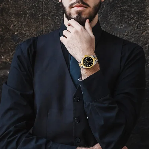 Miniatura 5 de BUREI Reloj automático para hombre, con fecha, pulsera de acero inoxidable, pulsera ajustable para hombre
