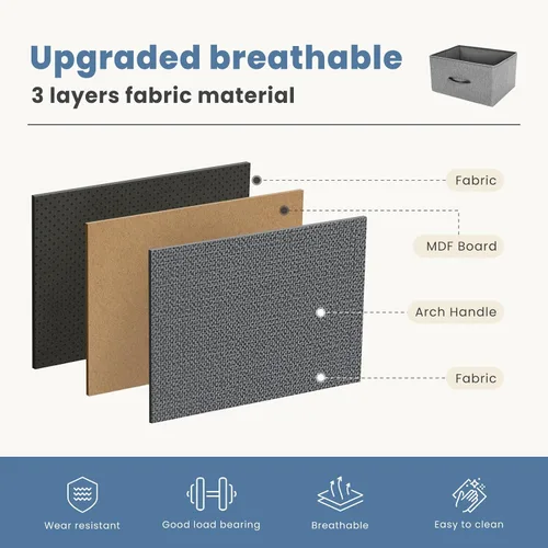Miniatura 5 de DUMOS Mesita de noche pequeña con 2 cajones de tela, mesa auxiliar para dormitorio, muebles de almacenamiento para mesita de noche de 20 pulgadas