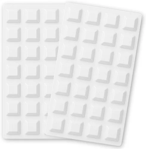 Miniatura 15 de Pies de goma negras (paquete de 53) almohadillas autoadhesivas – Parachoques cuadrados altos adhesivos para electrónica, altavoces, laptop, Negro