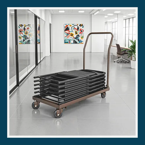 Miniatura 12 de OEF Furnishings OEFDY700/800 - Carrito de acero resistente de grado comercial con ruedas