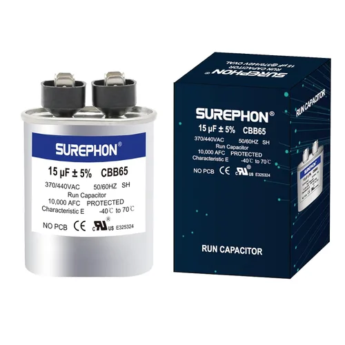 Miniatura 27 de Condensador de 5 Mfd 370V/440V Condensador de Funcionamiento y Arranque Ovalado para Motor de CA o Arranque de Ventilador y Bomba de Calor Fría