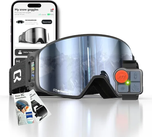 Miniatura 9 de Multifunctional Smart Wireless Ski Goggles with Walkie-Talkie, Anti-Fog Zeiss Lens, Music & Call Function - G03 Azul cilíndrico