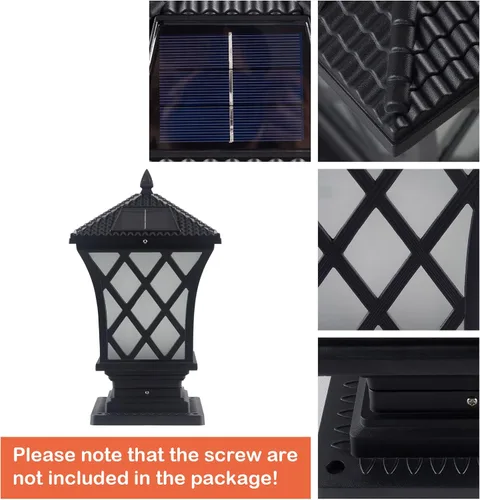 Miniatura 6 de Kendal Lámpara solar grande para exteriores con tapa LED, resistente al agua (paquete de 2)