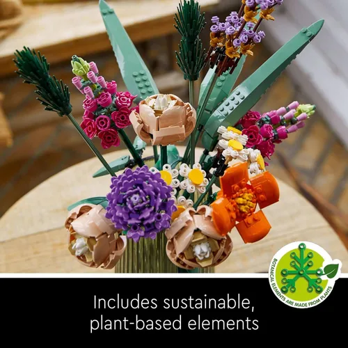 Miniatura 7 de LEGO Botanicals Juego de Construcción Ramo de Flores - Flores Artificiales para Decoración del Hogar y Exhibición, Edades 18+ - Pequeñas Flores