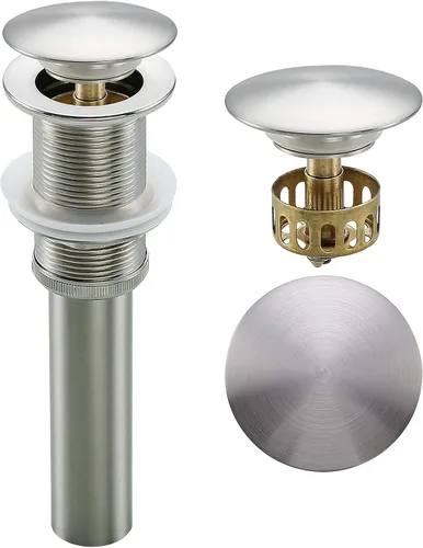 Miniatura 11 de Desagüe desplegable de bronce aceitado con desbordamiento, drenaje de lavabo de baño con colador de pelo, cesta de recogedor de pelo, drenaje