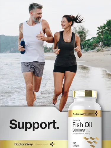 Miniatura 6 de Doctor's Way Aceite de pescado 3000 mg 150 cápsulas blandas Omega-3 con EPA y DHA Suplemento sin OMG, sin gluten