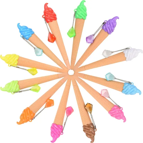 Outus 12 bolígrafos de helado de verano, tinta bonita, colores surtidos, conos de helado, regalos de fiesta, regalo de graduación de verano, regalos