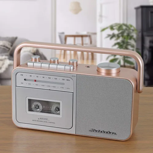 Miniatura 5 de Studebaker SB2130RG Reproductor de cassette portátil con radio AM/FM (oro rosa/plata)