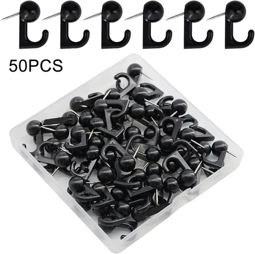 Miniatura 5 de Juego de 50 pines de corcho con gancho para almacenamiento, perfecto para tablones de anuncios, pizarras blancas, mapas, fotos, fijación de fotos
