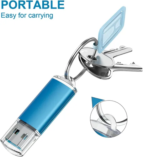 Miniatura 5 de TOPESEL Paquete de 2 unidades de memoria USB 3.0 de 64 GB de alta velocidad, memoria USB 3.0 para PC, portátiles, tabletas, televisores, audio