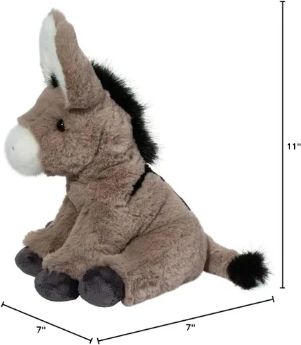 Miniatura 6 de Douglas Jackie Donkey Peluche de peluche, juguete suave de granja de 11 pulgadas