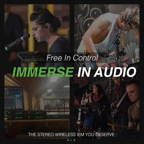 Miniatura 5 de Phenyx Pro UHF Stereo Wireless in Ear Monitor System, IEM inalámbrico, frecuencia seleccionable de banda de 900 MHz, montaje en rack, funcionamiento