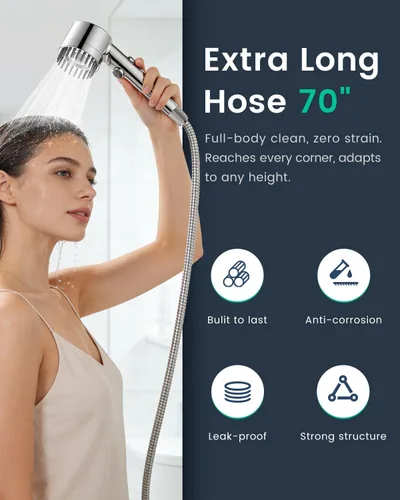 Miniatura 7 de Filtered Shower Head with Handheld with 4PCS Filters, High Pressure 4 Spray Modes Shower heads with Filter, IronDrops Water Softener Filter for Hard