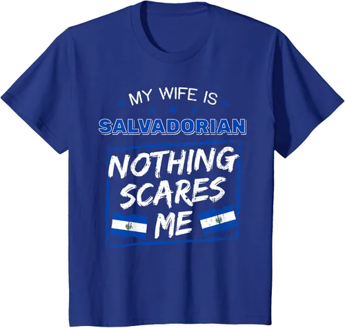 Miniatura 64 de Camiseta con la bandera de raíces salvadoreñas de El Salvador My Wife Is Salvadoran Roots, Negro