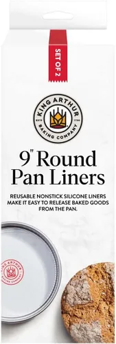 King Arthur Baking Company - Revestimientos redondos para moldes para tartas, aptos para horno, reutilizables, antiadherentes, silicona de grado