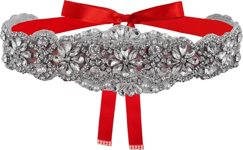 Miniatura 8 de Lovful Cinturón trenzado de cristal nupcial del marco del vestido de novia del Rhinestone