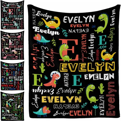 Miniatura 16 de Manta personalizada, 20 colores para niño y niña, manta con nombre personalizado para niños y adultos, manta de Navidad para niños y niñas