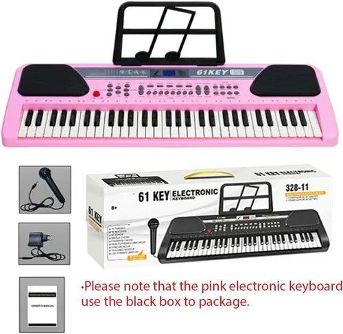 Miniatura 7 de iMeshbean Teclado de Piano de 61 Teclas, Teclado de Piano Eléctrico con Soporte para Principiantes, Teclado de Música Digital con Micrófono, Soporte