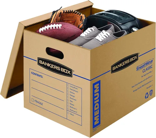 Miniatura 3 de Bankers Box Caja de mudanza clásica mediana de 20 unidades, asas reforzadas, montaje sin cinta, caja con tapa, 19 x 14.5 x 15.5 pulgadas (8817202)