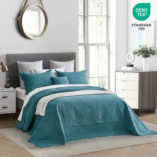 Miniatura 2 de HZ & HY Colcha extragrande King de 138 x 122 pulgadas, extra ancha, juego de ropa de cama ultrasónica, edredón ligero y delgado, reversible, 5 3
