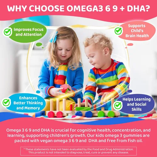 Miniatura 8 de Gotas líquidas de glicinato de magnesio para niños y gomitas Omega 3