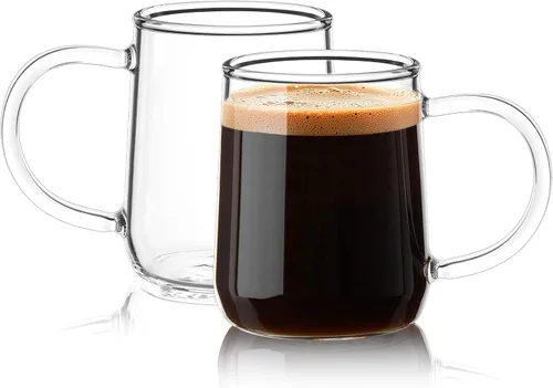 Miniatura 11 de Juego de 2 Tazas de Café Espresso de Vidrio, Tazas de Espresso de 3 oz Transparentes con Asa, Mini Tazas de Café, Vasos de Café, Tazas de Demitasse