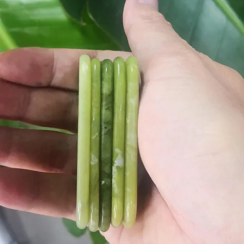 Miniatura 2 de Auténticas piedras de jade Gua Sha de propiedad asiática, herramienta facial GuaSha, masaje corporal facial, terapia de acupuntura, tratamiento