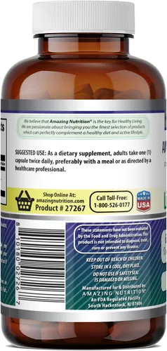 Miniatura 4 de Amazing Formulas - Ácido alfa lipoico Suplemento de 600 mg por porción, cápsulas, sin OMG, sin gluten, fabricado en Estados Unidos