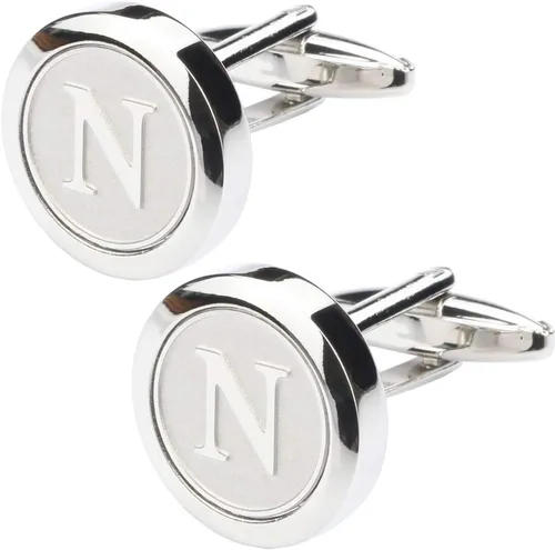 Dannyshi - Gemelos clásicos, de acero inoxidable y con las 26 letras iniciales del alfabeto de la A-Z para hombre, para negocios, bodas y camisas