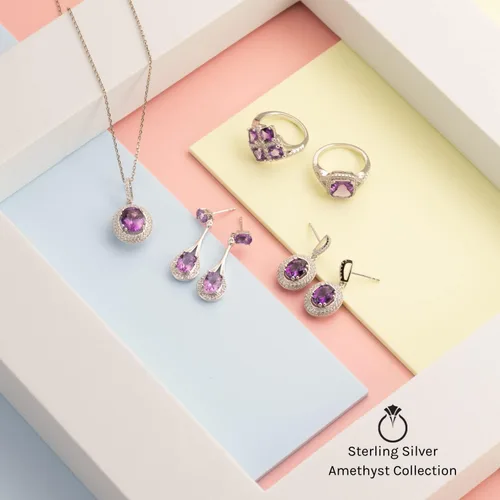 Miniatura 6 de Peora Tiara apilable de 5 piedras para mujer, plata de ley 925, piedras natales de piedras preciosas naturales, 0.075in de ancho, tallas 5 a 9