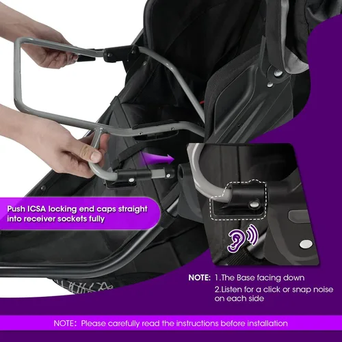 Miniatura 4 de Adaptador de cochecito de correr individual para asientos de automóvil Graco, adaptador de asiento de automóvil Baby Trend para la mayoría