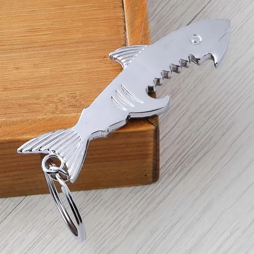 Miniatura 4 de Abrebotellas con forma de tiburón, llavero multifunción, abrebotellas de pescado