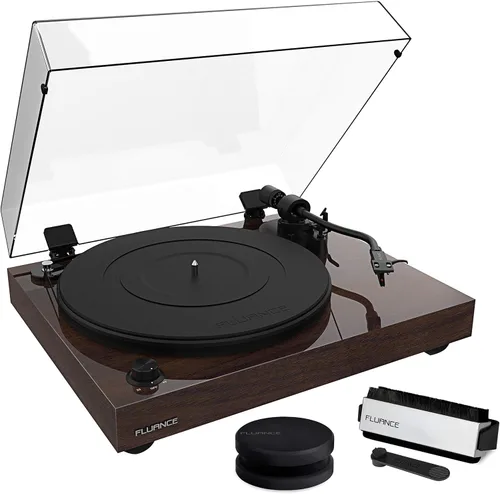 Miniatura 11 de Fluance RT82 - Tocadiscos de vinilo de alta fidelidad de referencia con cartucho Ortofon OM 10, motor de control de velocidad, peso de récord, lápiz
