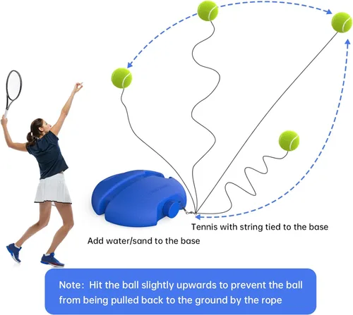 Miniatura 6 de Pelota de entrenamiento de tenis con cuerda, pelotas de entrenamiento de tenis, herramienta de entrenamiento de práctica personal, equipo de 6 piezas