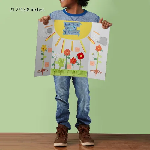 Miniatura 4 de Rsgift 4 tableros pequeños de triple pliegue con cintas de doble cara y cartón, 21.2 x 13.8 pulgadas, tableros de presentación corrugados, tableros