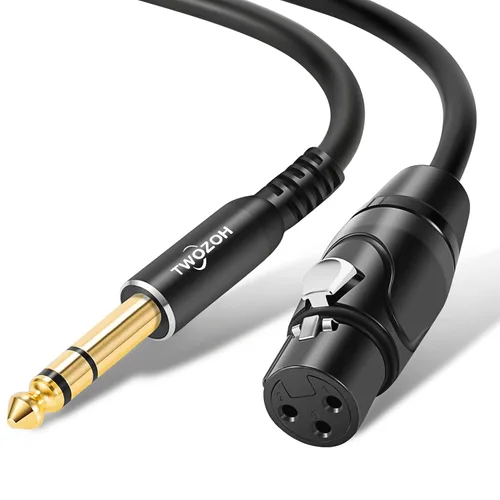 Miniatura 9 de Twozoh Cable XLR Hembra a TRS de 1/4 Pulgada (6.35mm), Cable de Micrófono XLR a Jack de Cuarto de Pulgada Equilibrado 1 Pie (Profesional/HiFi)