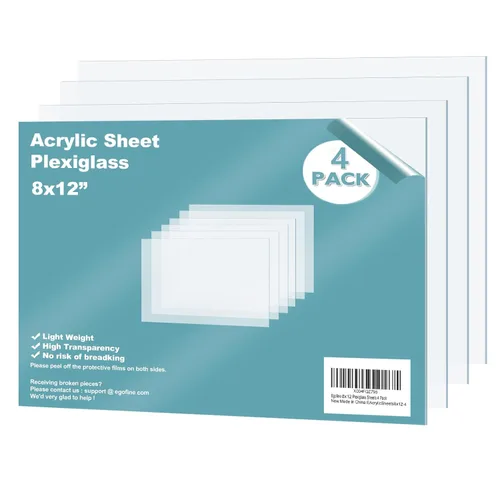 Miniatura 13 de Egofine Láminas de Plexiglás Láminas de Acrílico Paquete de 12 de 8.5x11'' 0.04 de Grosor Plástico Transparente Fundido Cristal Plexi Transparente