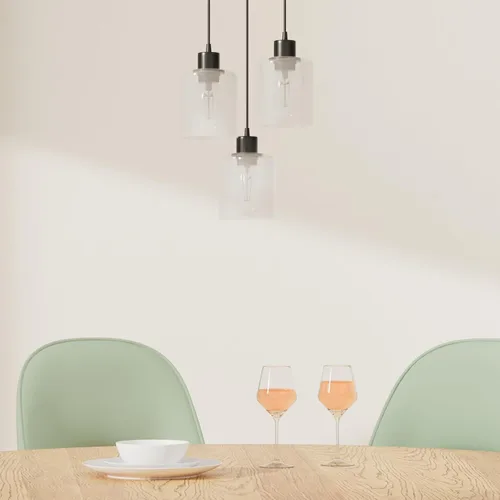 Miniatura 2 de Lámpara colgante de 3 luces, lámpara colgante para isla de cocina, iluminación colgante negra para cocina, dormitorio, pasillo, accesorios de 3