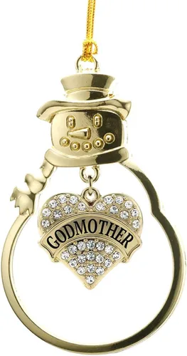 Miniatura 147 de Inspired Silver - Twin #1 - Adorno de Navidad dorado - Adorno de árbol de Navidad con dije de corazón con circonita cúbica - Decoración colgante