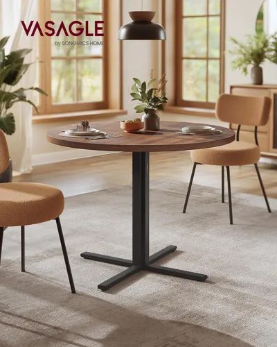 Miniatura 2 de VASAGLE Mesa de comedor, pequeña mesa de cocina redonda para 4 personas, 31.5 x 29.4 pulgadas, para comedor, sala de estar, granja, resistente al