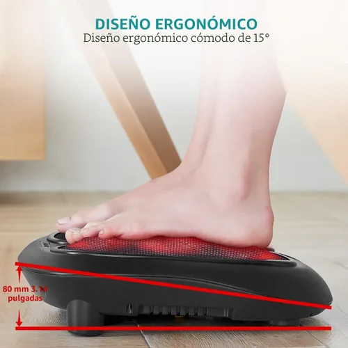 Miniatura 7 de Nekteck Masajeador de pies con calor, Máquina masajeadora de pies eléctrica Shiatsu con calor y amasado para neuropatía, fascitis plantar, masaje