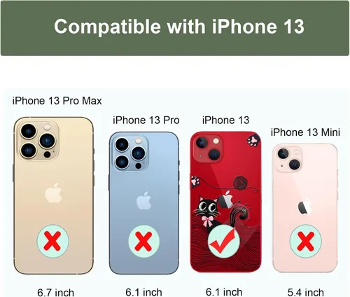 Miniatura 3 de Unov Funda para iPhone 14 iPhone 13, transparente con diseño, ajuste delgado, buen agarre, funda para teléfono en relieve, cubierta protectora a