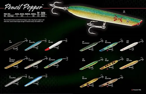 Miniatura 4 de Cotton Cordell Señuelo de pesca de lápiz Popper Topwater Amarillo perla