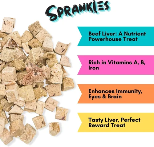 Miniatura 2 de Golosinas de hígado de res liofilizadas para gatos y perros, un solo ingrediente, totalmente natural, sin granos, con alto contenido de proteínas