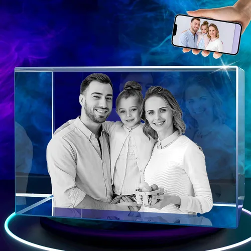 Regalos de cumpleaños personalizados con foto de cristal 3D, regalos de cumpleaños para ella, él, mamá, mujeres, parejas, cristal grabado con láser