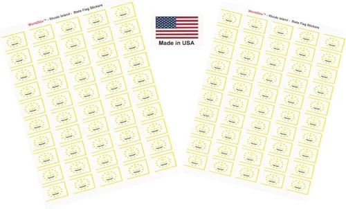 Miniatura 308 de 100 calcomanías de la bandera de Alaska; 1.5" x 1" hechas en Estados Unidos, calcomanías autoadhesivas de la bandera del estado para álbumes