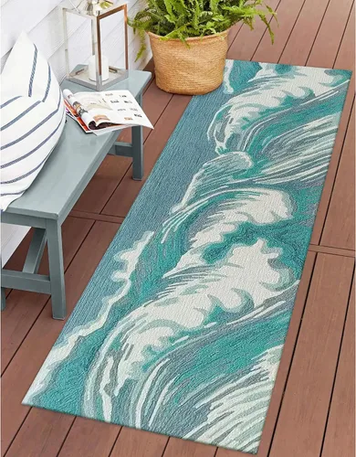 Miniatura 36 de Liora Manne CAPR5163633 - Alfombra costera para interiores y exteriores, color azul marino, 2 pies x 5 pies Cuerdas Navy