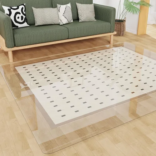 Miniatura 11 de Tapete de plástico transparente para debajo de la mesa de comedor, 4 pies, redondo, antideslizante, impermeable, alfombra de vinilo para el hogar